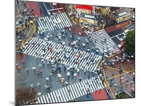 Asia, Japan, Tokyo, Shibuya, Shibuya Crossing - Crowds of People Crossing the Famous Intersection a-Gavin Hellier-Mounted Photographic Print