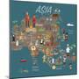 Asia Map and Travel Eps 10 Format-Sajja-Mounted Art Print