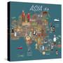 Asia Map and Travel Eps 10 Format-Sajja-Stretched Canvas