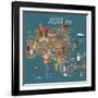 Asia Map and Travel Eps 10 Format-Sajja-Framed Art Print