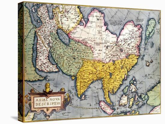 Asia: Map of the Continent Including Japan and the East Indies with Part of New Guinea, circa 1580-Abraham Ortelius-Stretched Canvas