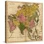 Asia - Panoramic Map-Lantern Press-Stretched Canvas