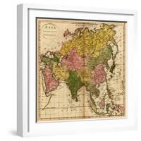 Asia - Panoramic Map-Lantern Press-Framed Art Print