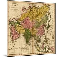 Asia - Panoramic Map-Lantern Press-Mounted Art Print