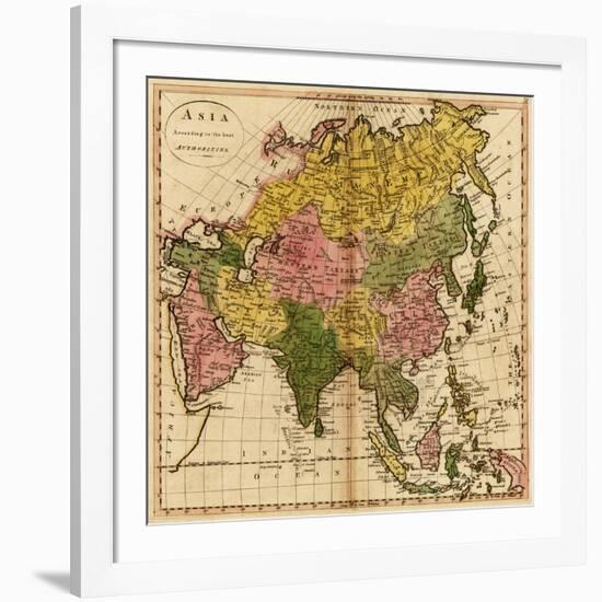 Asia - Panoramic Map-Lantern Press-Framed Art Print