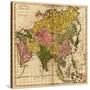 Asia - Panoramic Map-Lantern Press-Stretched Canvas