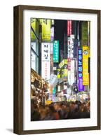 Asia, Republic of Korea, South Korea, Seoul, Neon Lit Streets of Myeong-Dong-Christian Kober-Framed Photographic Print