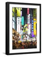 Asia, Republic of Korea, South Korea, Seoul, Neon Lit Streets of Myeong-Dong-Christian Kober-Framed Photographic Print