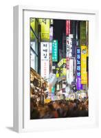 Asia, Republic of Korea, South Korea, Seoul, Neon Lit Streets of Myeong-Dong-Christian Kober-Framed Photographic Print