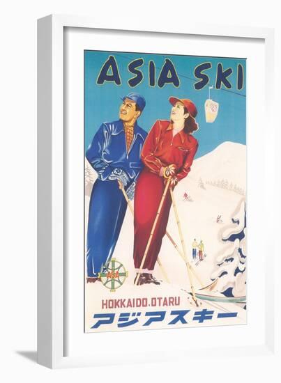 Asia Ski Travel Poster-null-Framed Art Print