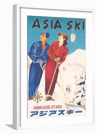 Asia Ski Travel Poster-null-Framed Art Print