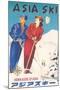 Asia Ski Travel Poster-null-Mounted Art Print