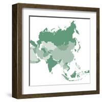 Asia Vector Map-Refe-Framed Art Print