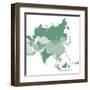 Asia Vector Map-Refe-Framed Art Print