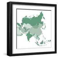 Asia Vector Map-Refe-Framed Art Print