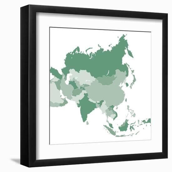 Asia Vector Map-Refe-Framed Art Print