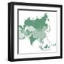 Asia Vector Map-Refe-Framed Art Print