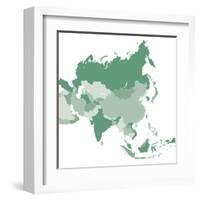 Asia Vector Map-Refe-Framed Art Print