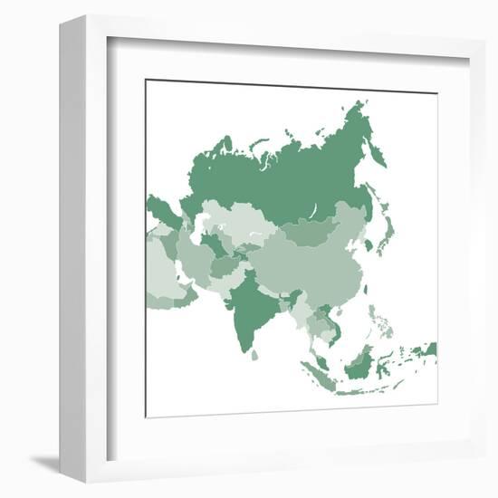 Asia Vector Map-Refe-Framed Art Print