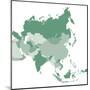 Asia Vector Map-Refe-Mounted Art Print