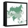 Asia Vector Map-Refe-Framed Stretched Canvas