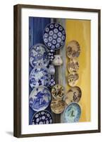 Asia, Vietnam. Ceramic Plates on Display, Hoi An, Quang Nam Province-Kevin Oke-Framed Photographic Print