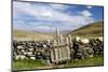 Asia, Western Mongolia, Bayan Olgii Province, Gashuun Suhayt. Stone Fence with Wooden Gate-Emily Wilson-Mounted Photographic Print