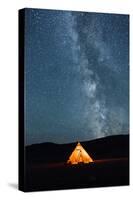 Asia, Western Mongolia, Khovd Province, Gashuun Suhayt. River Valley. Tent with Stars and Milky Way-Emily Wilson-Stretched Canvas