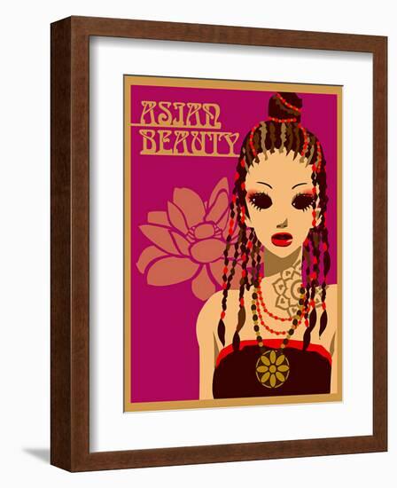 Asian Beauty at Party-Noriko Sakura-Framed Art Print