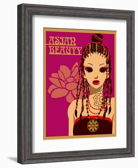 Asian Beauty at Party-Noriko Sakura-Framed Art Print