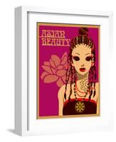 Asian Beauty at Party-Noriko Sakura-Framed Art Print