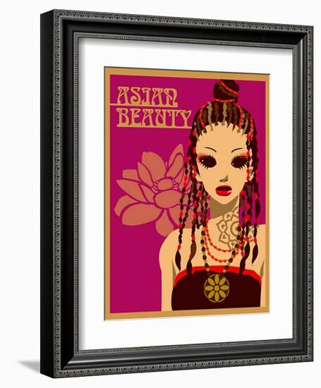 Asian Beauty at Party-Noriko Sakura-Framed Art Print