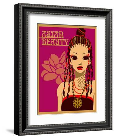 Asian Beauty at Party-Noriko Sakura-Framed Art Print