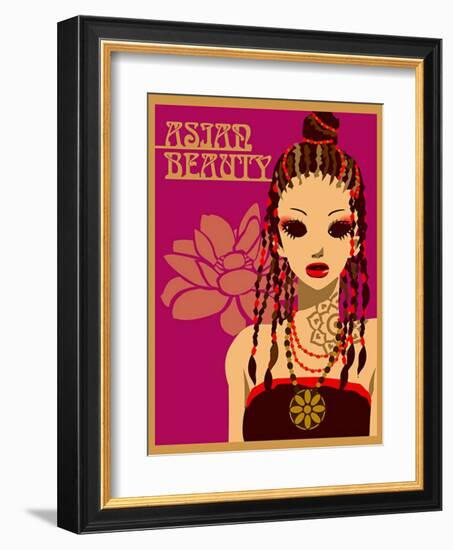 Asian Beauty at Party-Noriko Sakura-Framed Art Print