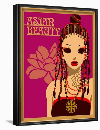 Asian Beauty at Party-Noriko Sakura-Framed Art Print