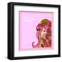 Asian Beauty with Flowers-Noriko Sakura-Framed Art Print