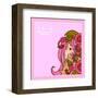 Asian Beauty with Flowers-Noriko Sakura-Framed Art Print