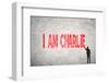 Asian Businessman Write Text on Wall, I Am Charlie-elwynn-Framed Photographic Print