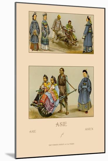 Asian Costumes and Transportation-Racinet-Mounted Art Print