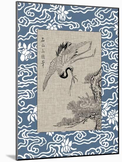 Asian Crane Panel I-null-Mounted Art Print