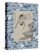 Asian Crane Panel I-null-Stretched Canvas