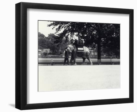 Asian Elephant 'Jessie' Giving a Ride to Two Ladies and a Child-Frederick William Bond-Framed Photographic Print