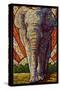 Asian Elephant - Paper Mosaic-Lantern Press-Stretched Canvas