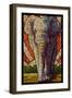 Asian Elephant - Paper Mosaic-Lantern Press-Framed Art Print