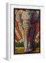 Asian Elephant - Paper Mosaic-Lantern Press-Framed Art Print