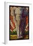 Asian Elephant - Paper Mosaic-Lantern Press-Framed Art Print