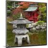 Asian Garden (Pagoda in Pond) Art Poster Print-null-Mounted Poster