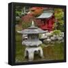 Asian Garden (Pagoda in Pond) Art Poster Print-null-Framed Poster