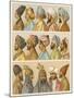 Asian Headwear Including Various Turbans-Racinet-Mounted Art Print