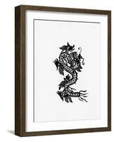 Asian Illustration of a Dragon-null-Framed Giclee Print